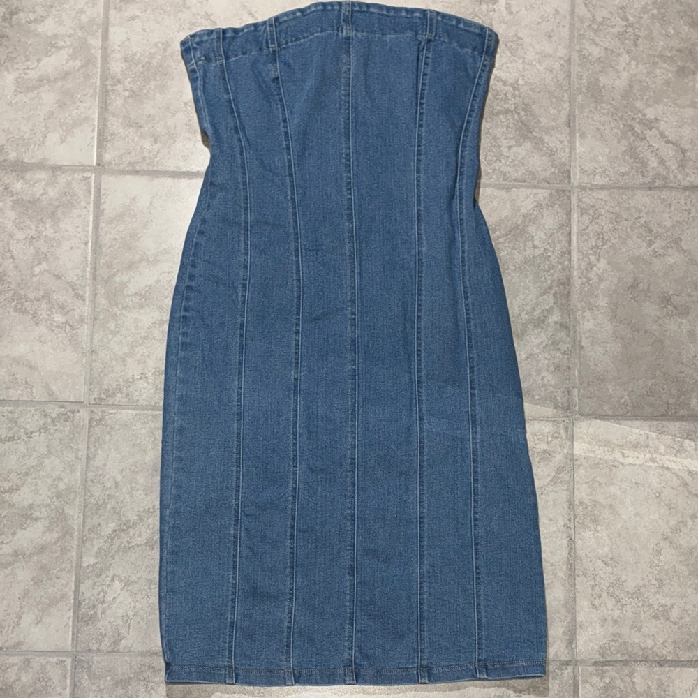 Denim Strapless Dress